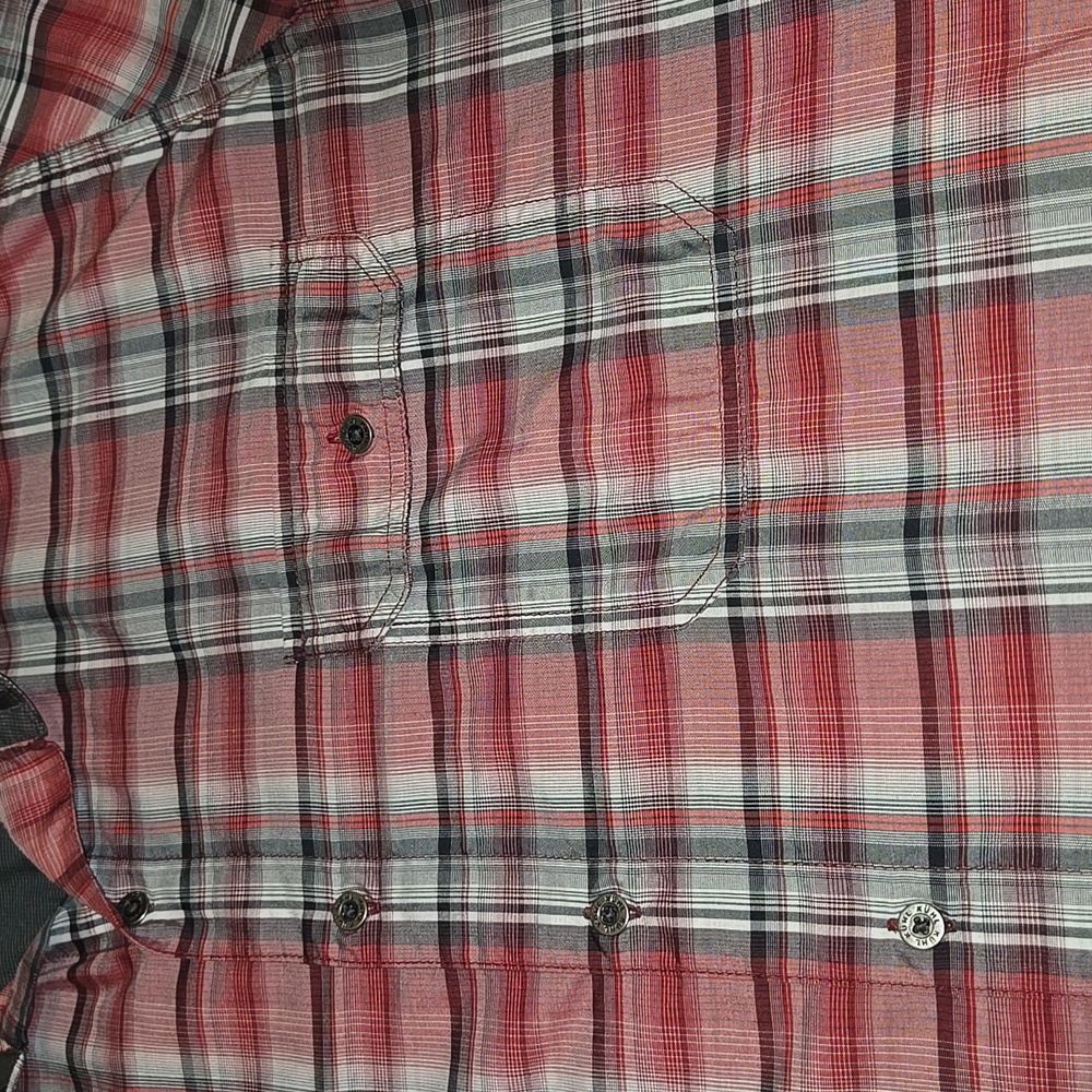 Kuhl Men's Eluxur Red and Black Plaid Button Down Shirt - Picture 2 of 5